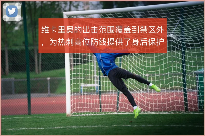 维卡里奥的出击范围覆盖到禁区外，为热刺高位防线提供了身后保护
